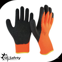 7G Acryl Windel Strick Latex Palm Coated Crinkle Finish Handschuhe / Strick Latex Coating Handschuh / Arbeitshandschuh